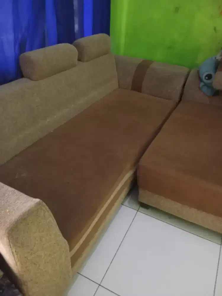 Sofa tamu L murah