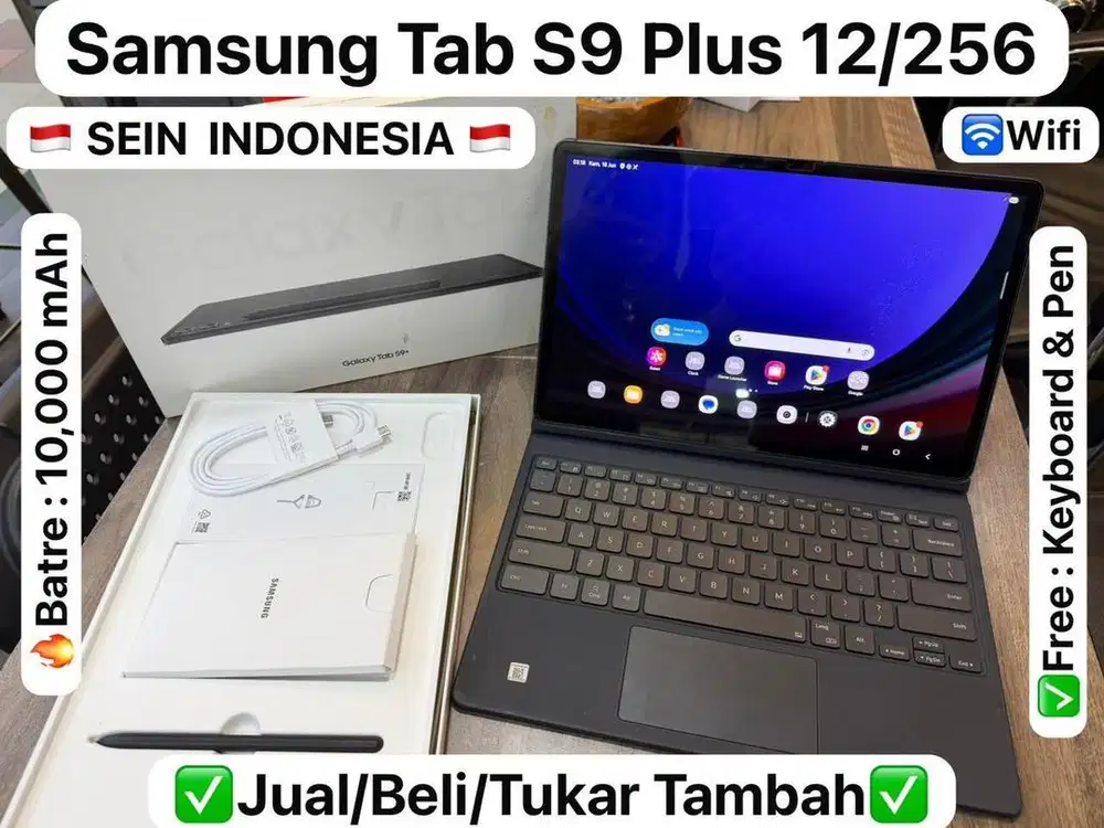 Samsung Tab S9 Plus 12/256 Gb Graphite Resmi plus keyboard and pencil