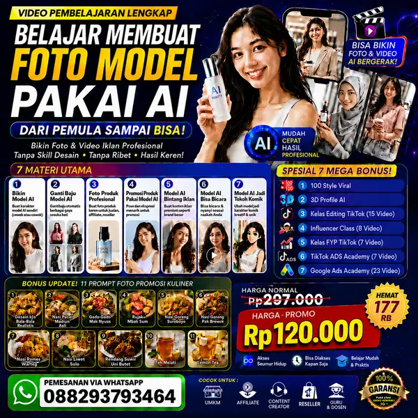 [ Super Premium ] Video Pembelajaran Membuat Foto Model Pakai AI