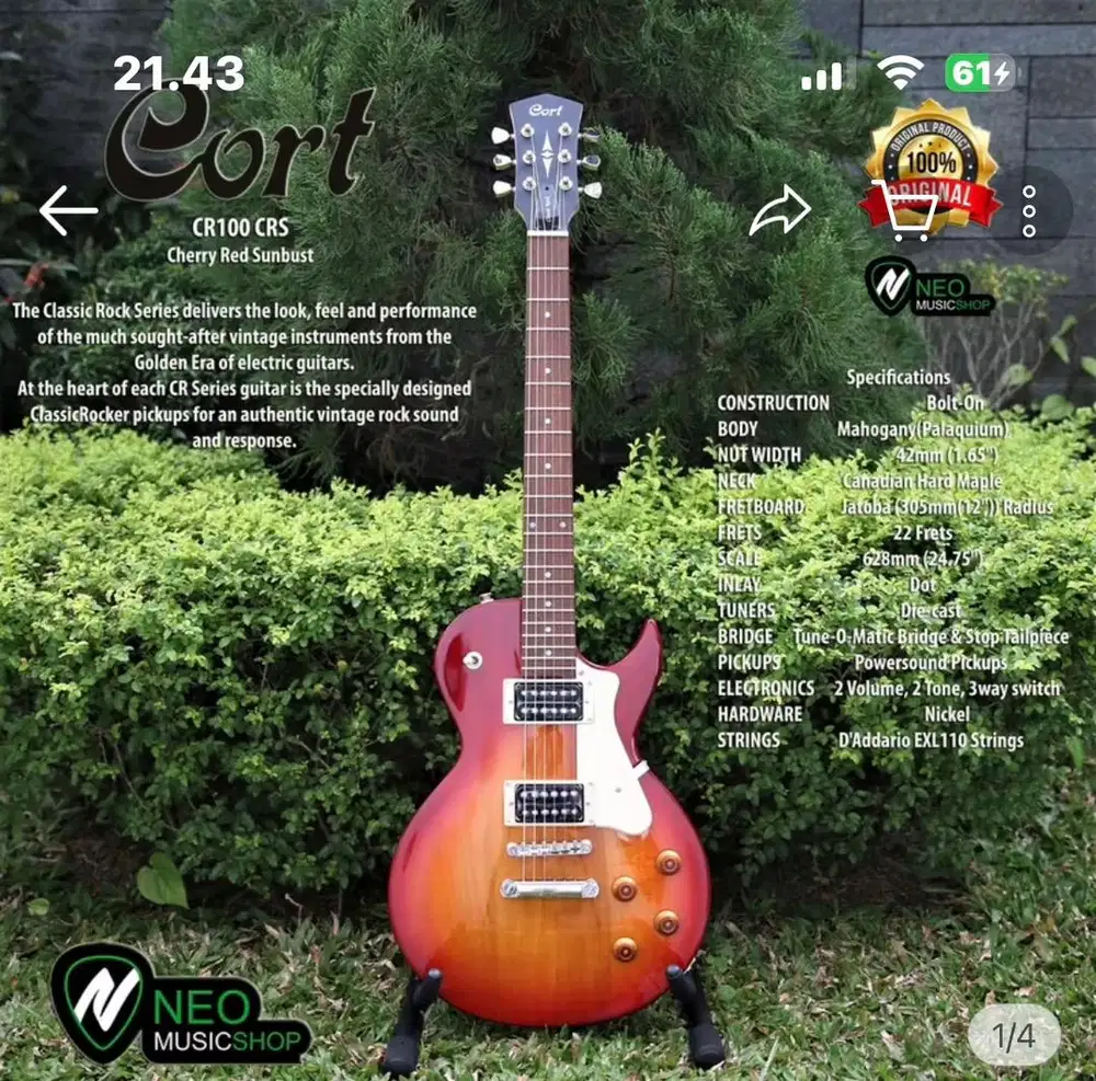 GITAR LISTRIK CORT CR100