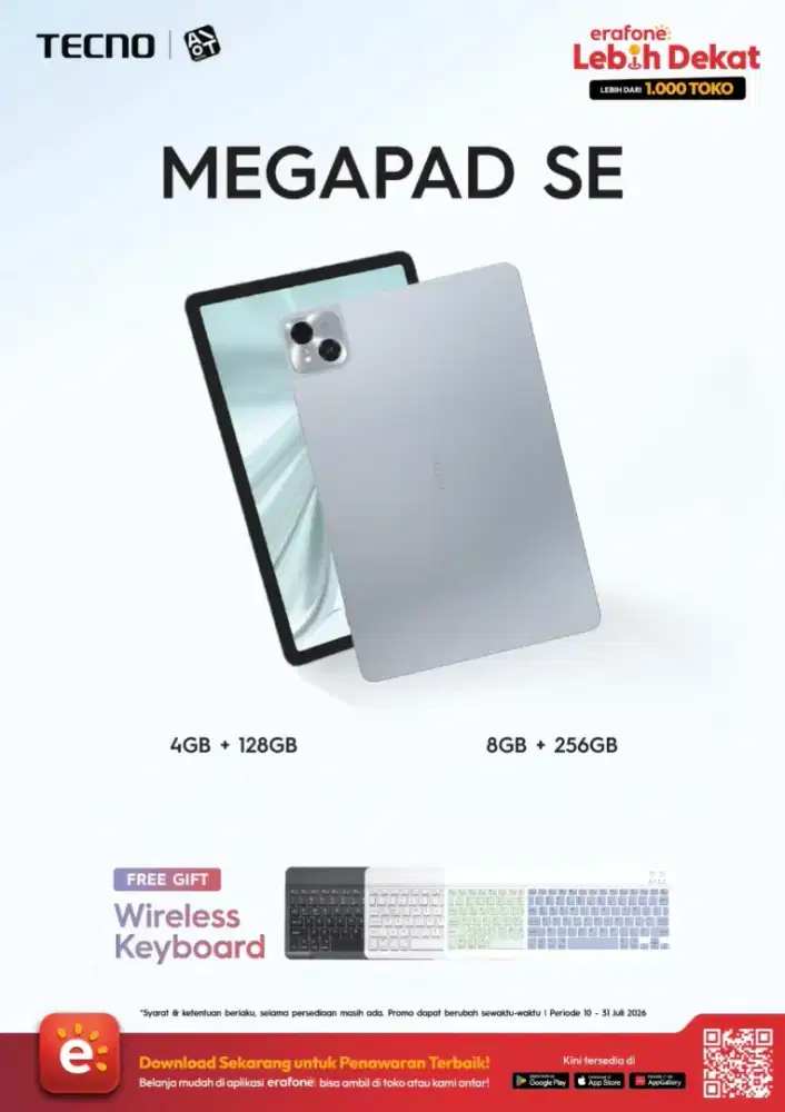 TECNO MEGAPAD 11 SE, BISA PAKE KARTU, FREE KEYBOARD
