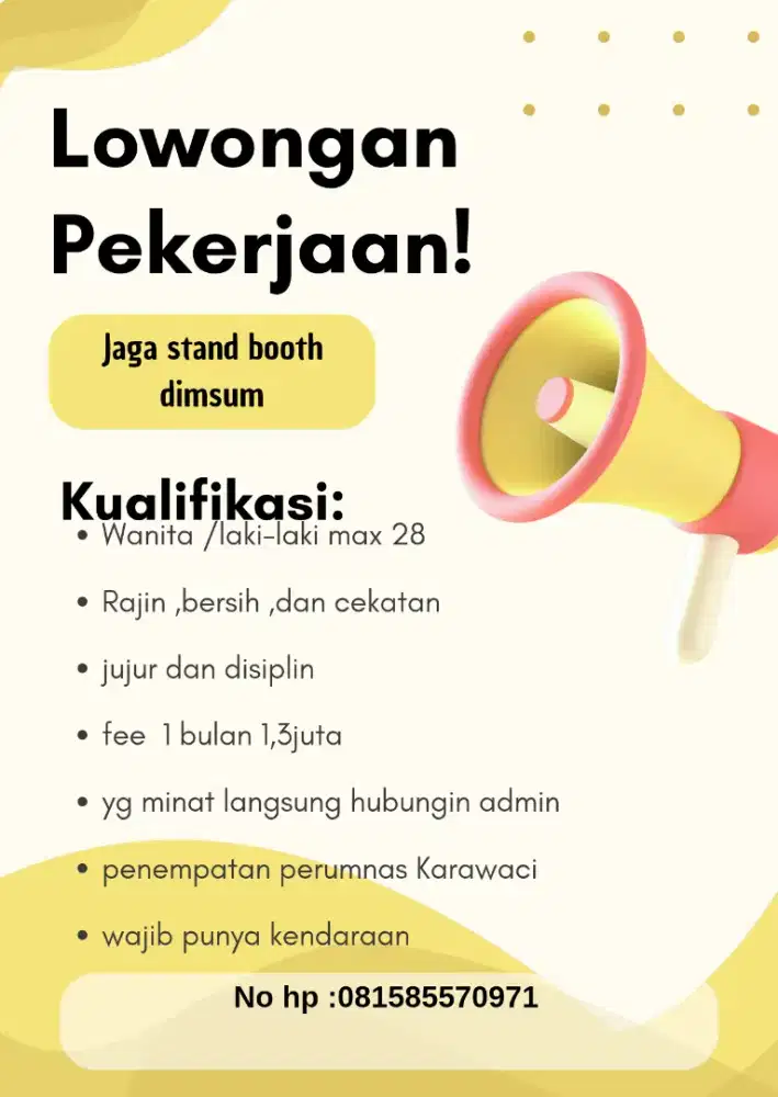 Dicari LOWONGAN PEKERJAAN perumnas karawaci