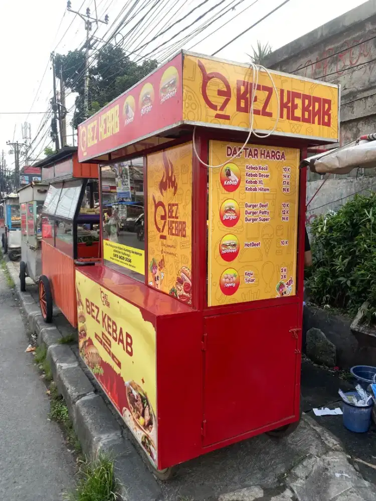 Gerobak Jualan Kebab Fullset Siap Usaha