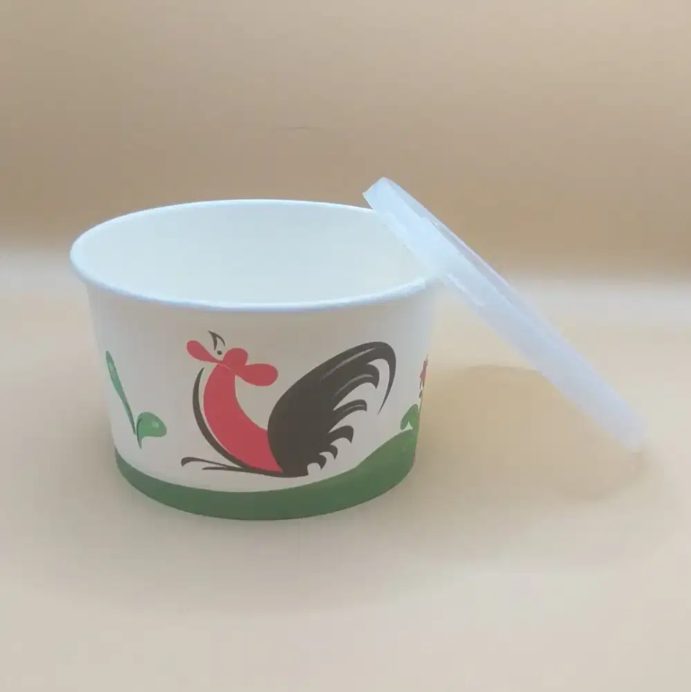 [DIJUAL BORONGAN] Paper Bowl 650 ml Motif + Tutup - Jumlah 493 pcs