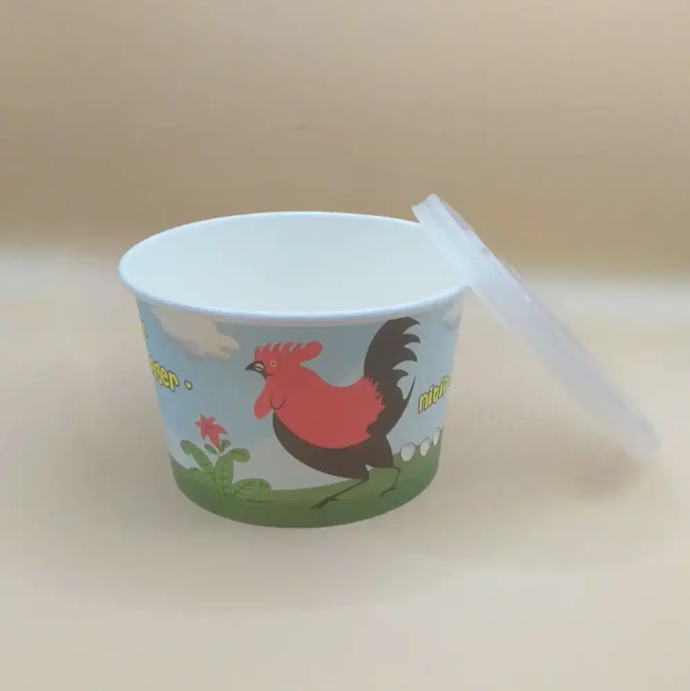 [DIJUAL BORONGAN] Paper Bowl 800 ml Motif + Tutup - Jumlah 494 pcs