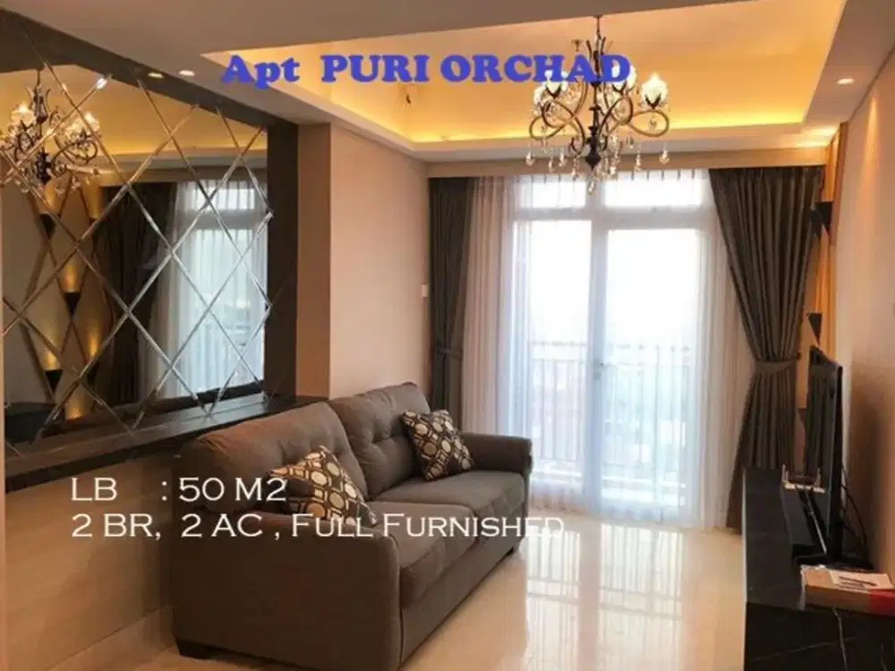 Apt Puri Orchad dijual, LT:50M2, 2 BR, lt 8 , Belakang gedung Orang Tua group, jl Outer ring road, Jak-bar