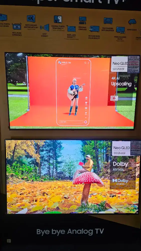 kredit smart tv samsung qa50qn80f bebas bunga free cicilan