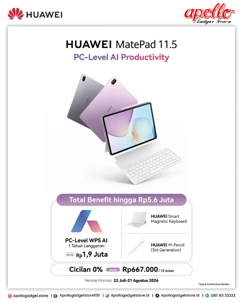 New Huawei Matepad 11.5 with PC Level WPS office AI