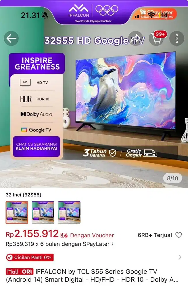 iFFALCON by TCL TV 32 inch