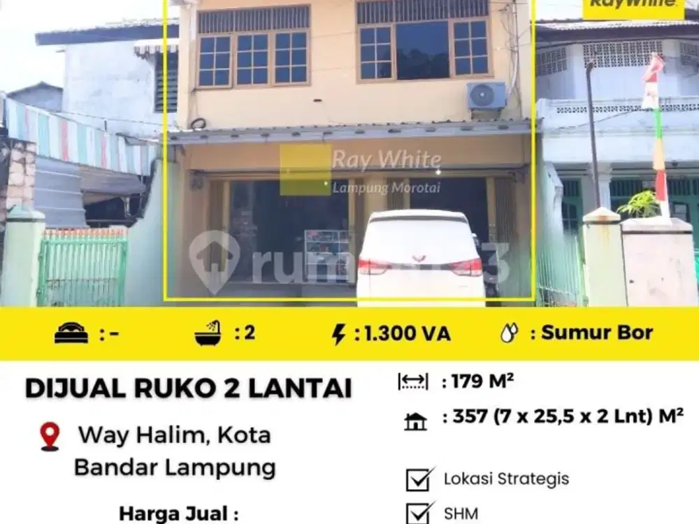 DIJUAL RUKO STRATEGIS DI PASAR PERUMNAS WAY HALIM KOTA BANDAR LAMPUNG