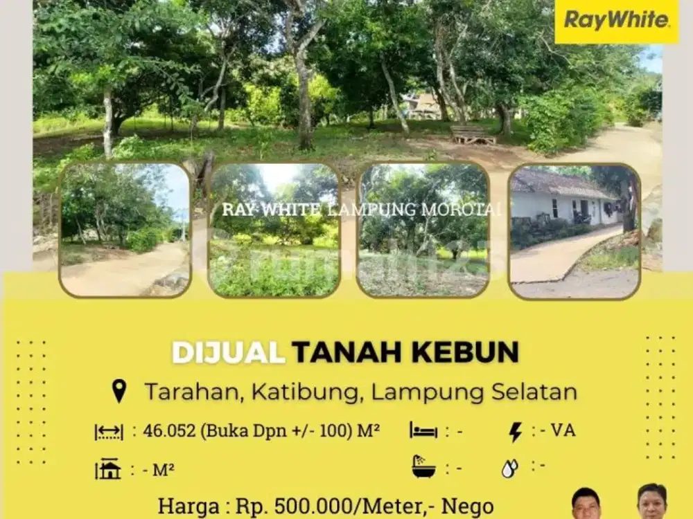 DIJUAL TANAH DI KATIBUNG, TARAHAN LAMPUNG SELATAN