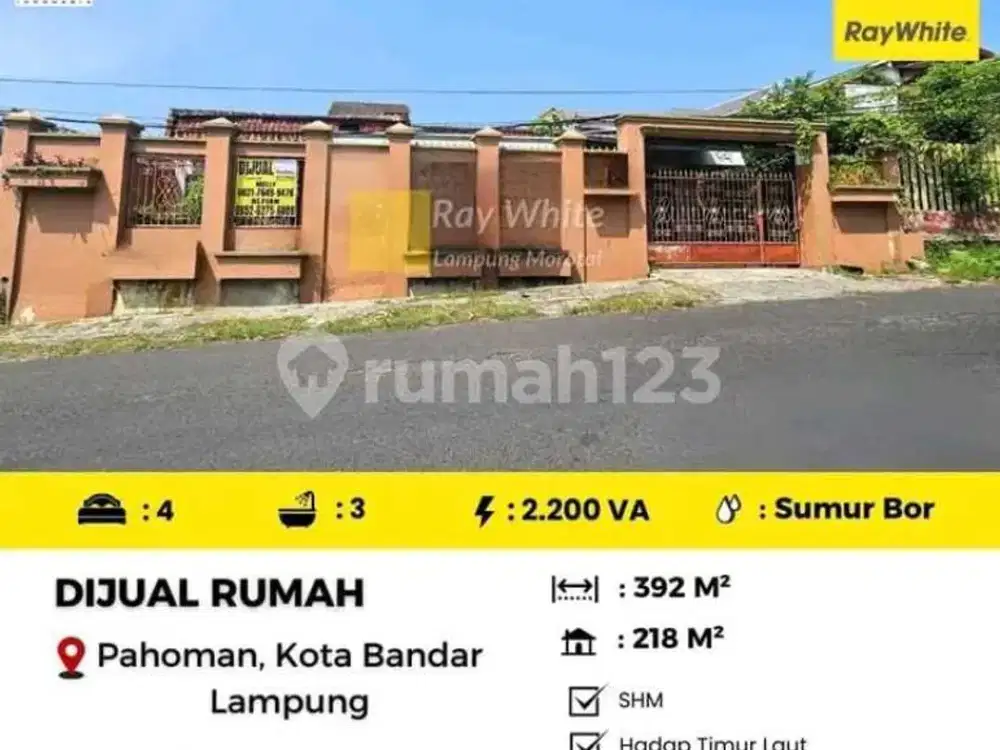 DIJUAL RUMAH DI PAHOMAN KOTA BANDAR LAMPUNG