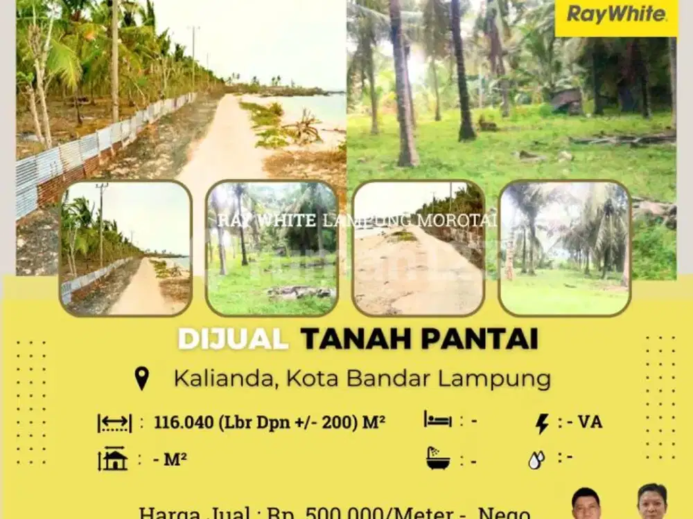 DIJUAL TANAH KEBUN KELAPA BERIKUT TANAH TEPI PANTAI NAN INDAH DI KALIANDA