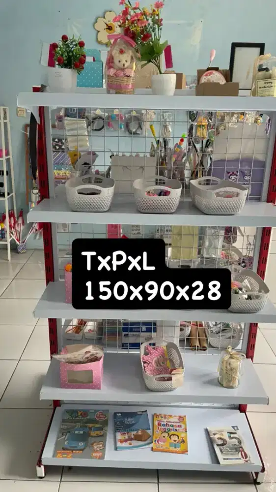 Jual rak gondola jualan dan aksesoris wanita