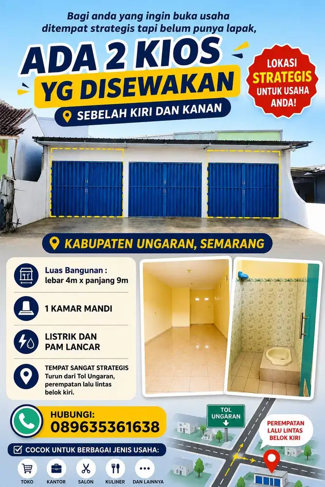 Disewakan Kios Ungaran Jawa Tengah