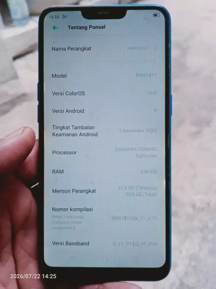 jual aja nih hp realme c1 ram 2/32 min seperti di foto sm pemakaian
