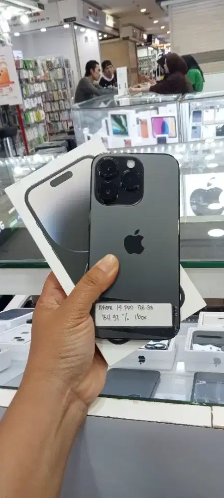 Hp second iphone 14pro 128gb black ibox BH 91% fullset