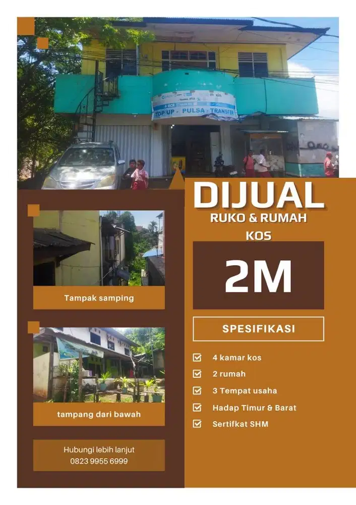 DIJUAL CEPAT - RUMAH, KOS-KOS'AN & Tempat Usaha.
