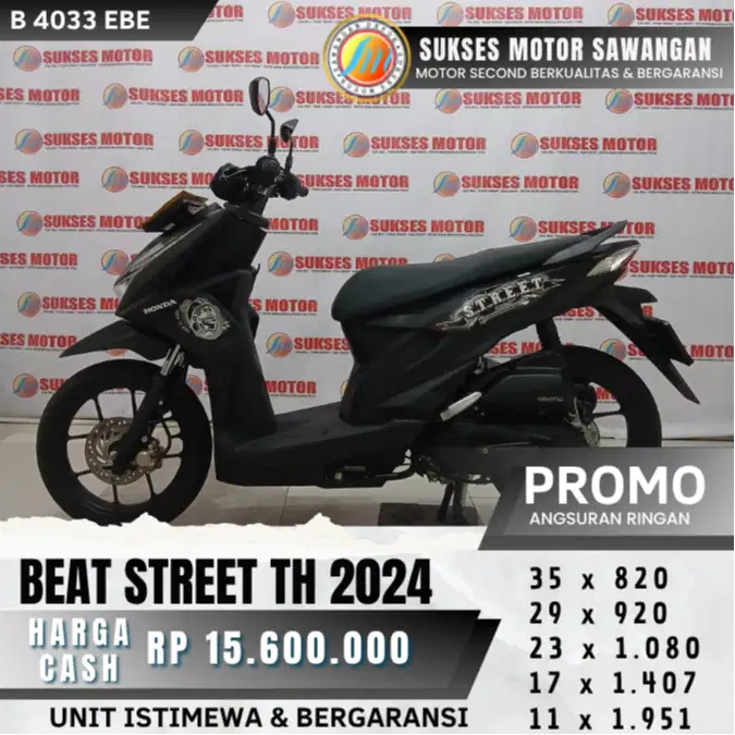 LOW KM HONDA BEAT STREET ESP TH 2024 UNIT MULUS BISA KREDIT BERGARANSI