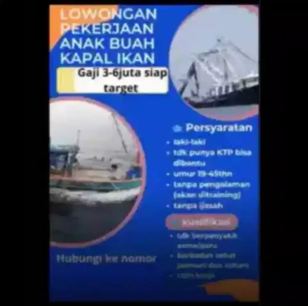 Lowongan kerja di kapal cumi untuk yang serius kerja