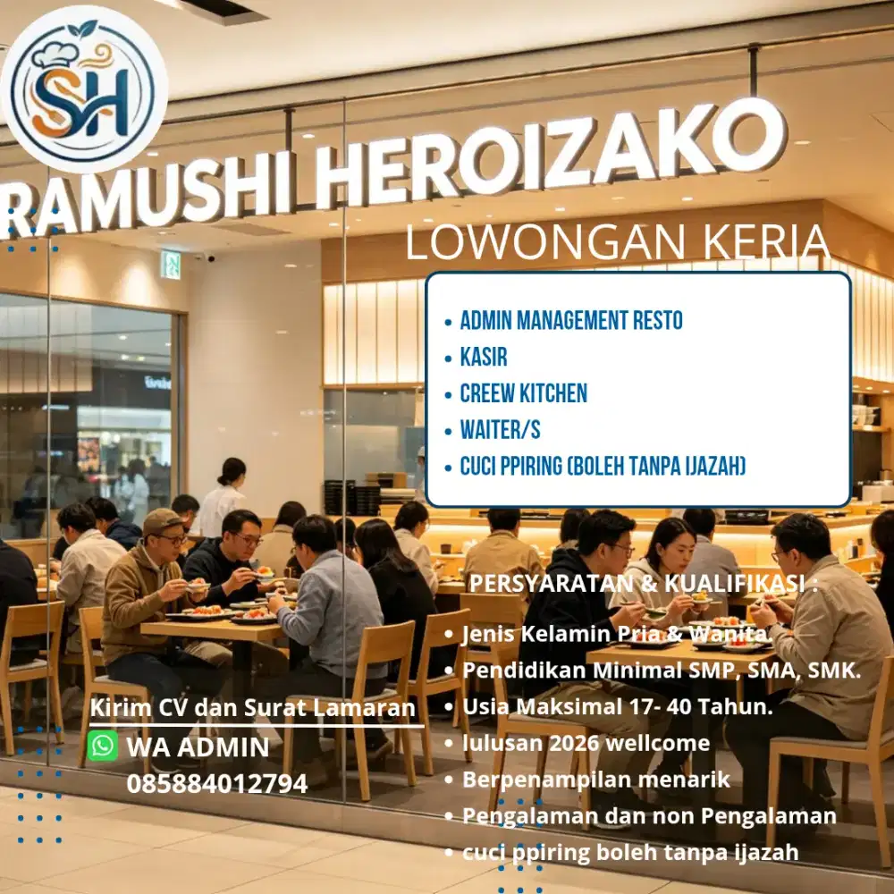 Loker Restoran jepang segera
