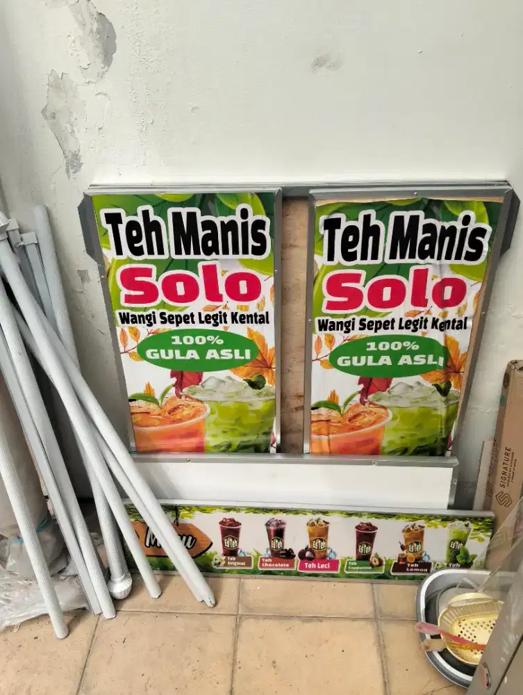 Booth portable teh solo dan terpal transparan 2 x 3 meter