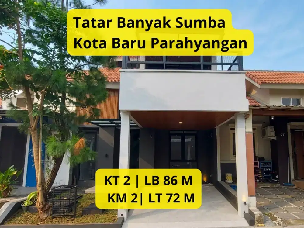 Dijual Rumah Modern di Tatar Banyak Sumba – Kota Baru Parahyangan LT 72 m² | LB 86 m² | 2 KT |
