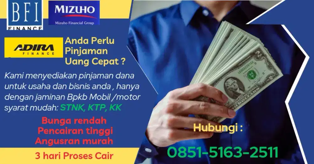 Dana Tunai jaminan bpkb Mobil n motor