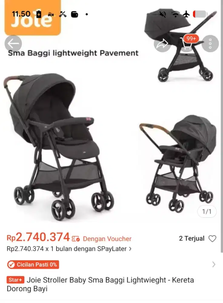 Stroller joie sma baggi lightweight
