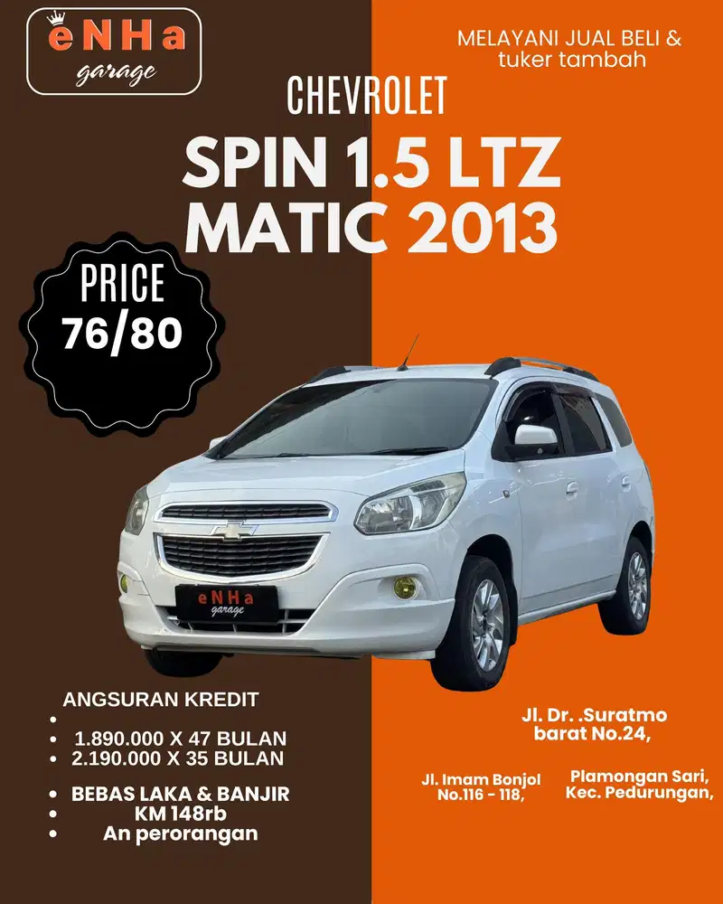 Chevrolet Spin 1.5 LTZ matic 2013 istimewa...