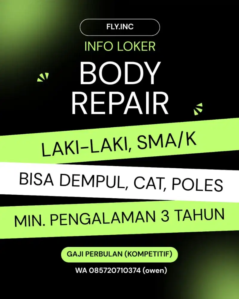Lowongan Kerja Body Repair Drone Industri