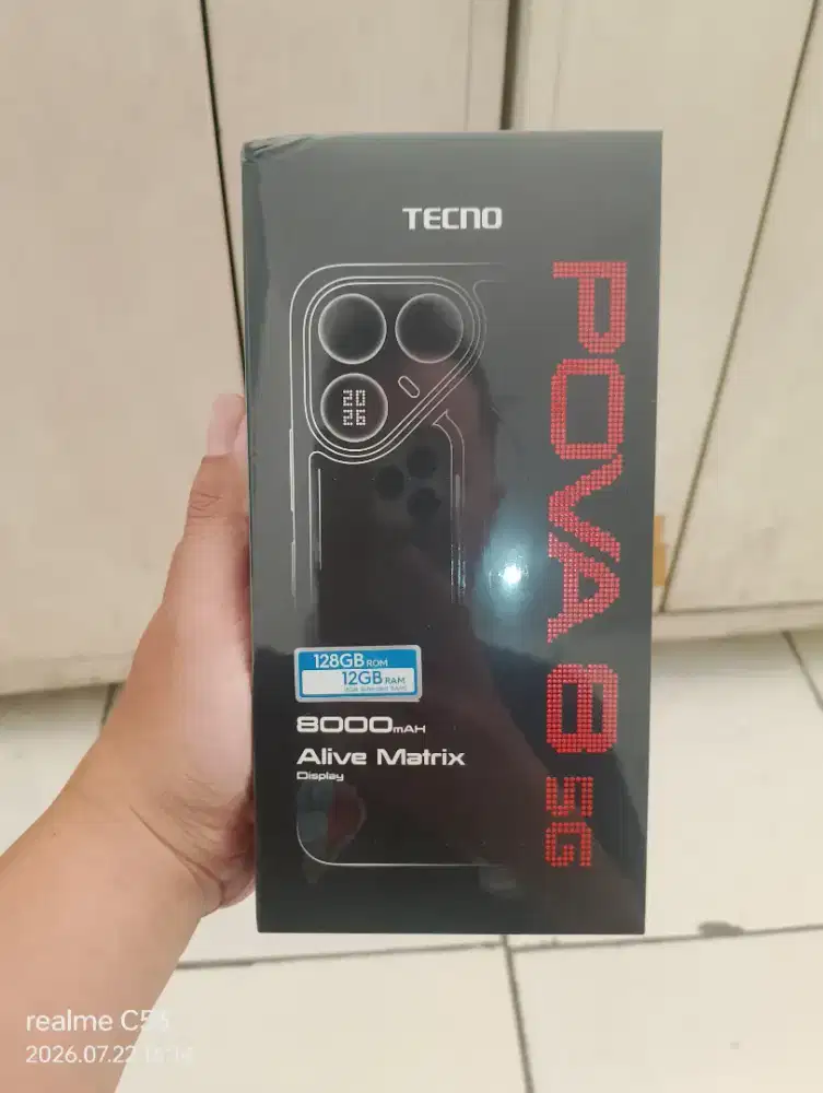 Tecno Pova 8 5G 6+6/128 GB Dimensity 7100 Batre 8000 mAh Garansi Resmi