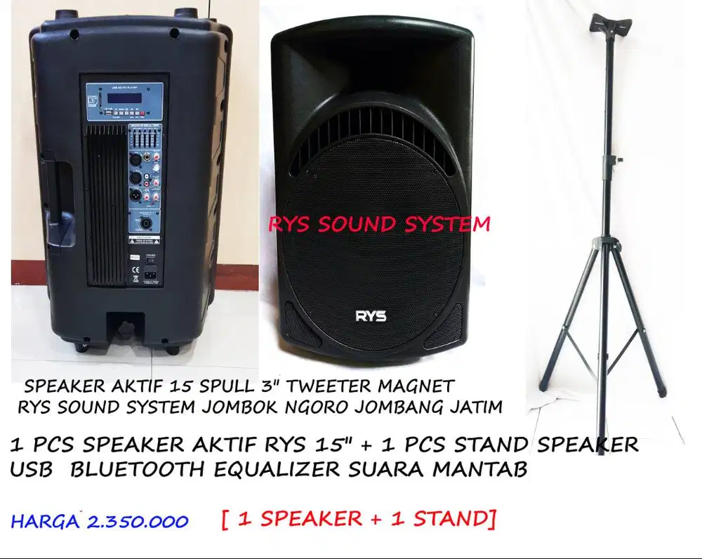 speaker aktif 15 lengkap stand