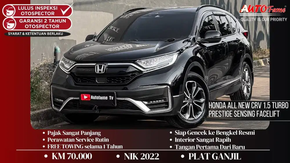 Honda All New CRV 1.5 Turbo Prestige Sensing Facelift Black On Black T