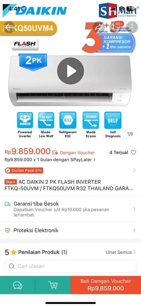 AC Daikin flash inverter 2 pk