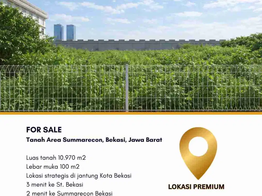 Dijual Cepat Tanah nempel Summarecon Bekasi