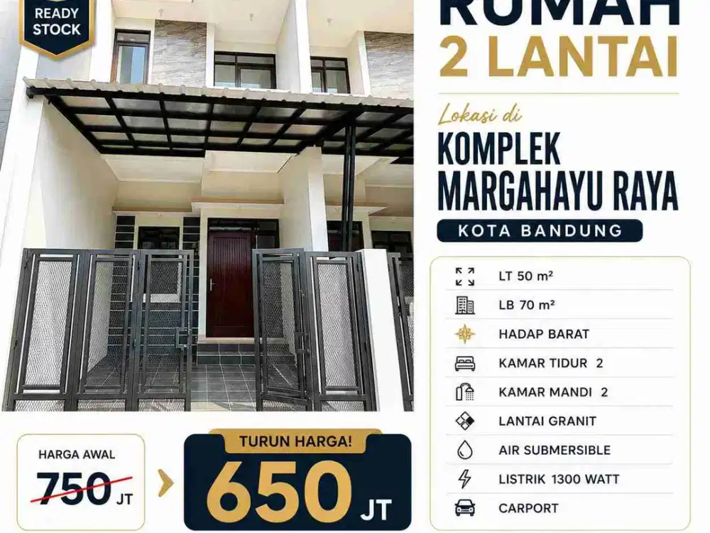Rumah baru 600 Jutaan di Margahayu Raya, Kota Bandung