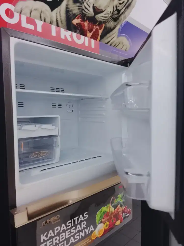 cicilan kulkas polytron fridge dp 0% free 2×