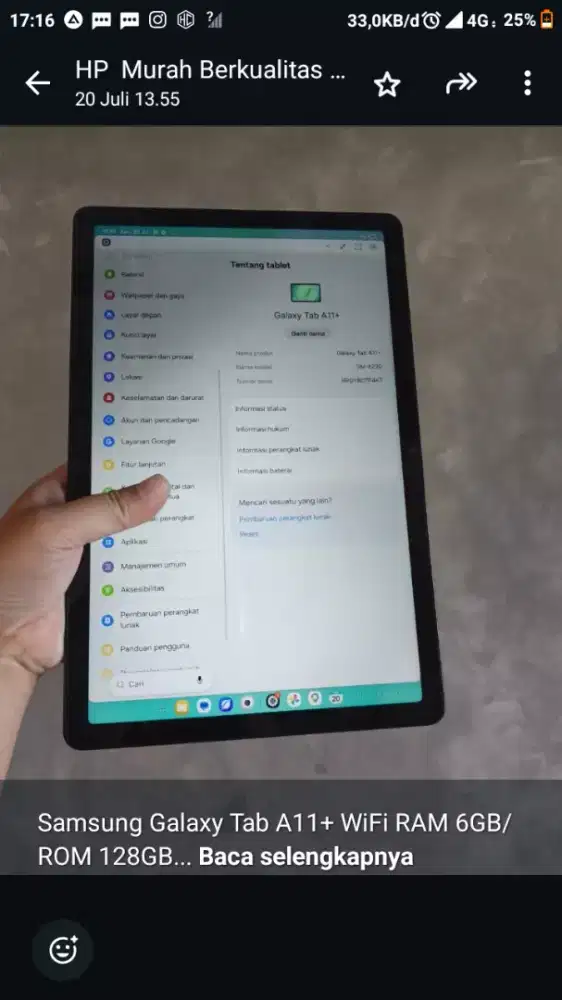 Second Samsung tab a11