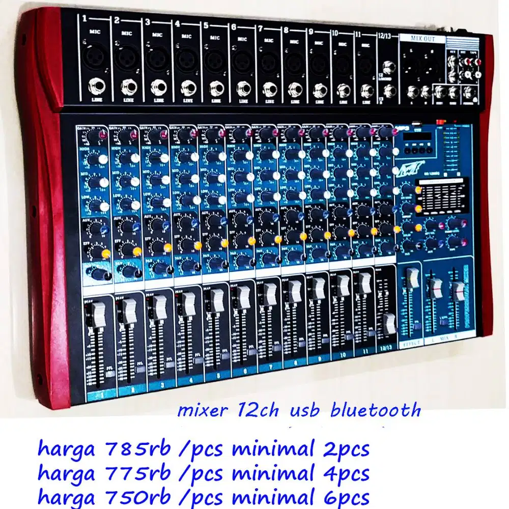 12 chanell full usb efek  mixer
