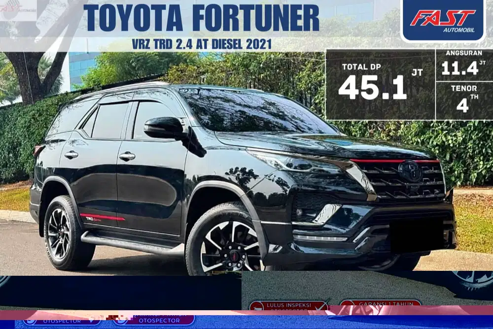 LOW KM.44RB & PAJAK PANJANG TOYOTA FORTUNER VRZ TRD 2021 2.4 AT
