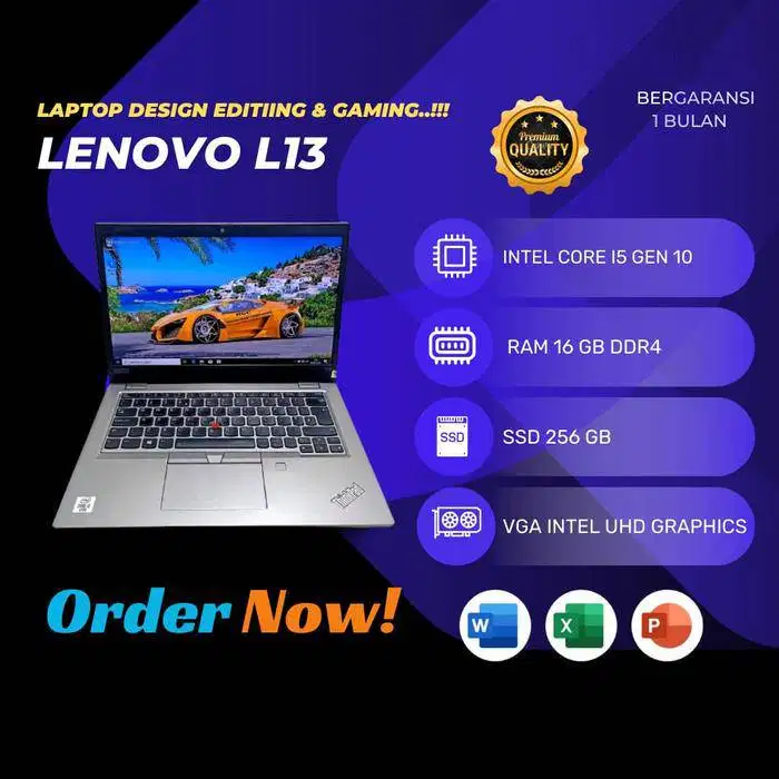 Laptop Lenovo Thinkpad L13 Core i5 Gen 10 Ram 16 gb Ssd 256 gb *RHC