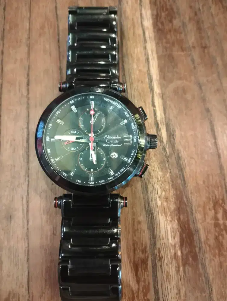 jam alexander christie original black rantai