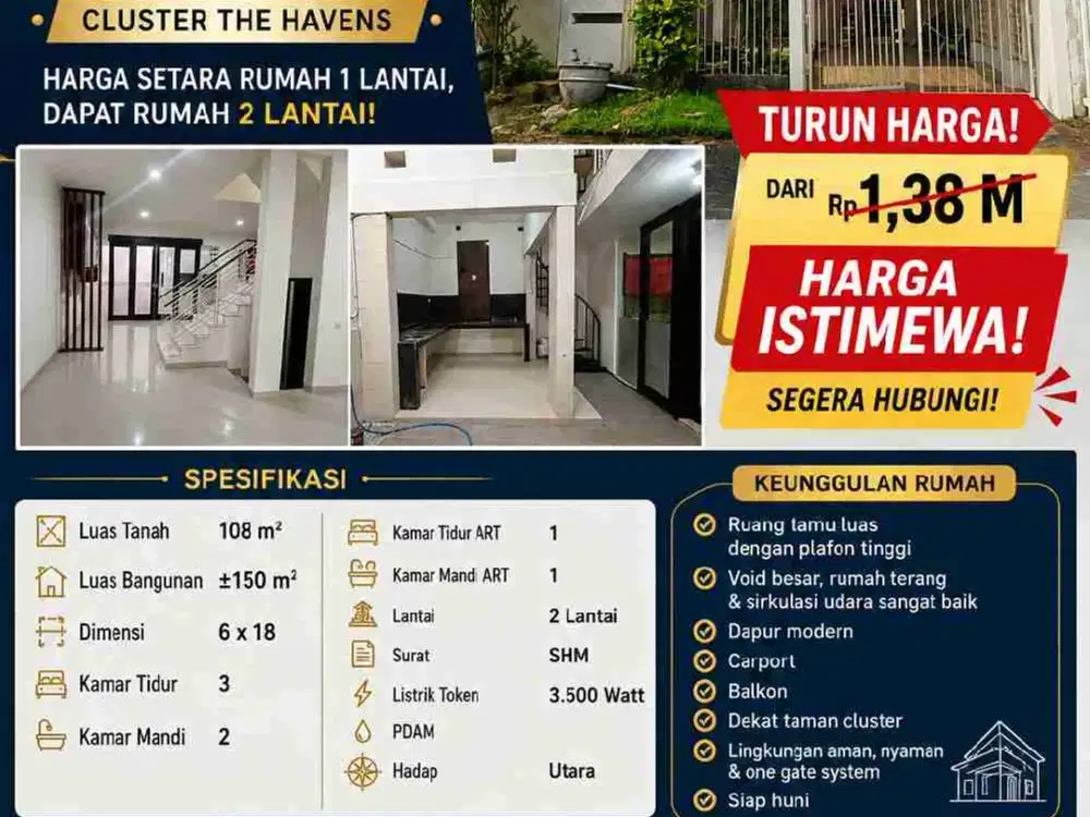 Rumah Pantai Mentari, Dekat Glaxy Mall, Kampus ITS, Unair, Surabaya Timur