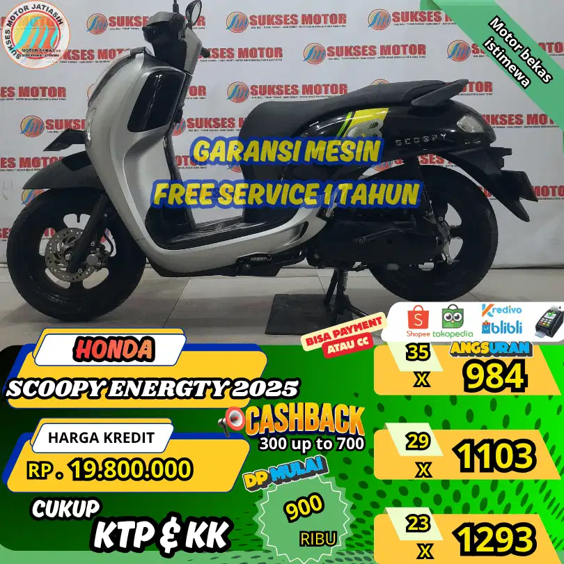 HONDA SCOOPY ENERGETY 2025 ANGSURAN TERMURAH SYRT KTP&KK (SUKSESMOTOR)