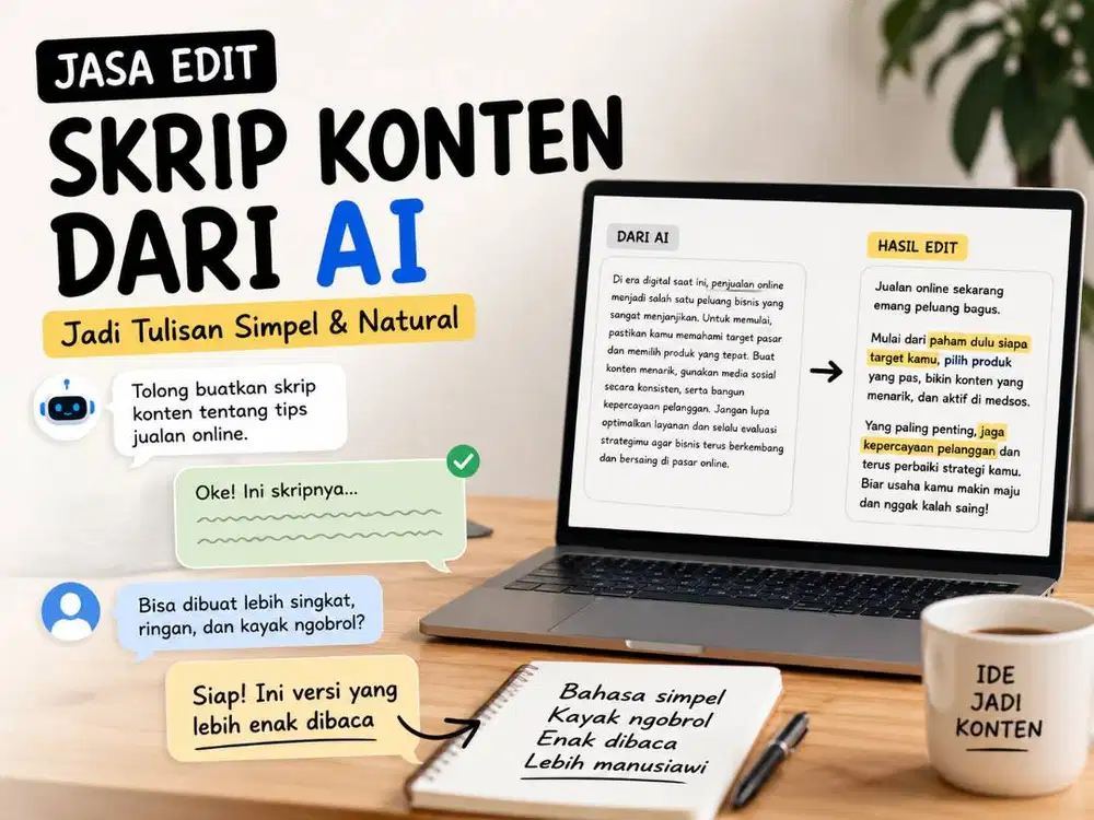 Tukang Edit Skrip AI Jadi Bahasa Sehari-hari