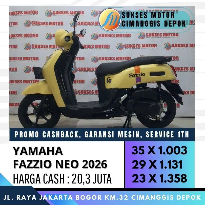 YAMAHA FAZZIO NEO 2026 CASH KREDIT CC/PAYLATER BISA