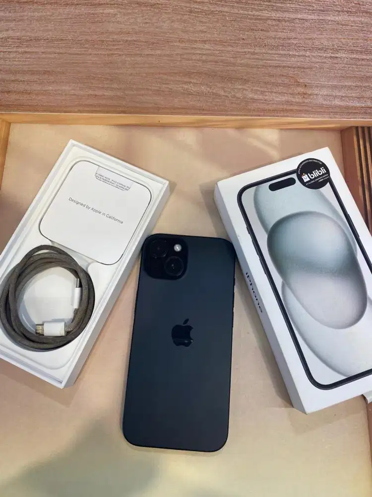 iPhone 15 128GB Black Ex iBox BH 89% Lengkap