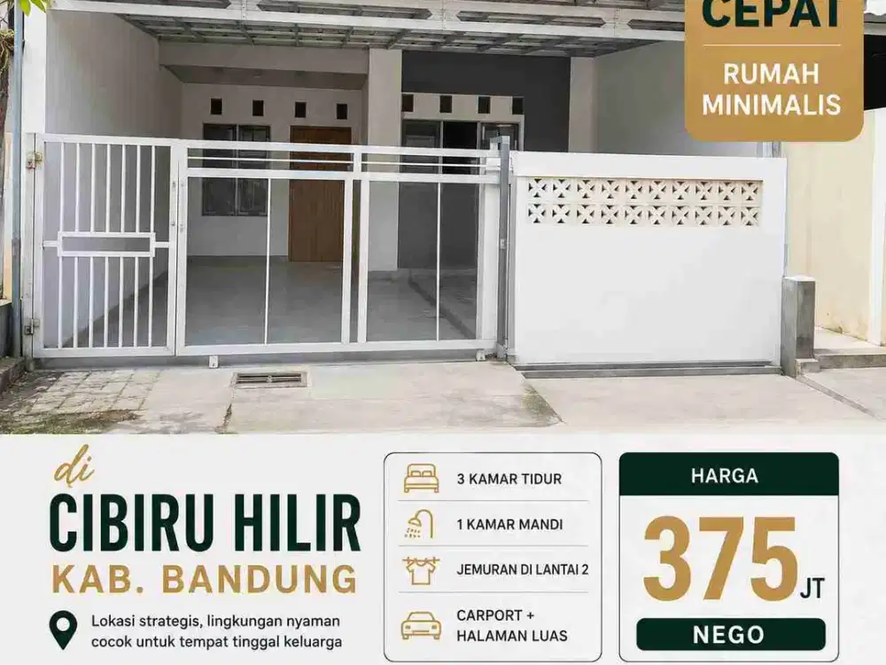 Rumah minimalis 300 Jutaan di Cibiru Hilir, Bandung