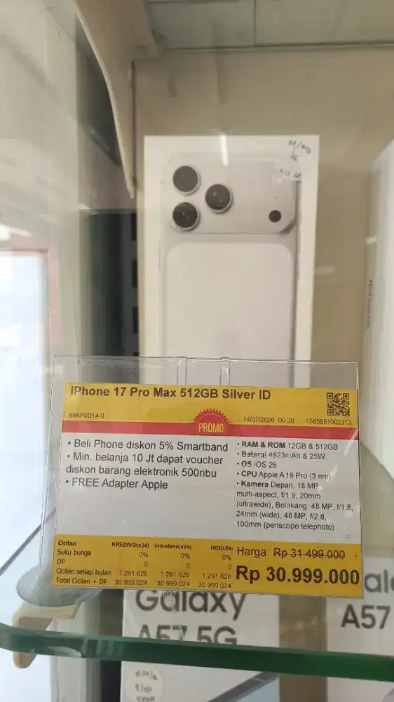 PROMO CICILAN BUNGA 0% HOME CREDIT ( iPhone 17 Pro Max 512GB )